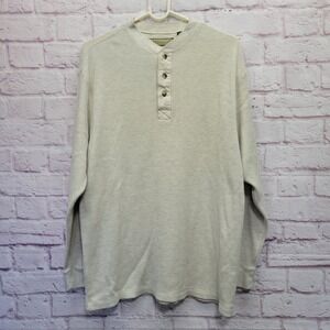 Naturalife Henley Knit Thermal Shirt Mens L Waffle Knit Cozy Outdoor Lounge Gorp